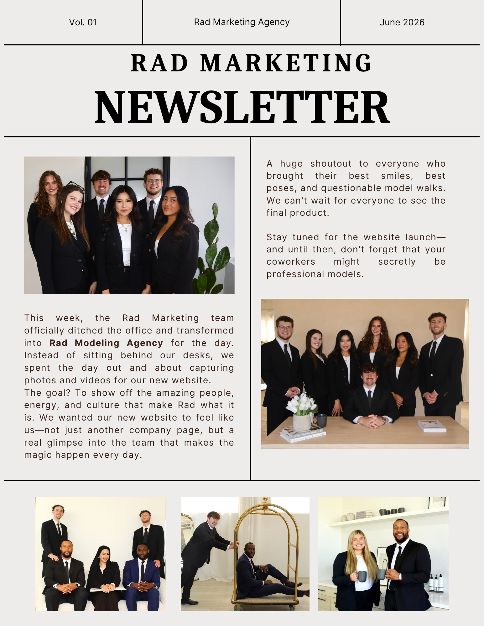 RAD Marketing Agency Newsletter